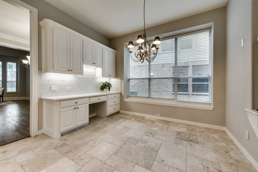    Charming Breakfast Area with Built In Quartz Topped Desk 