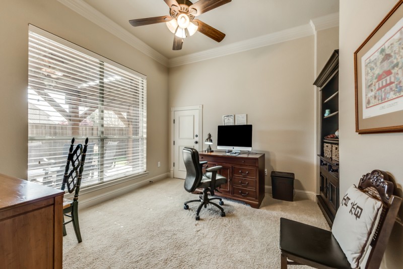    Study with French Doors and Views of Patio 
