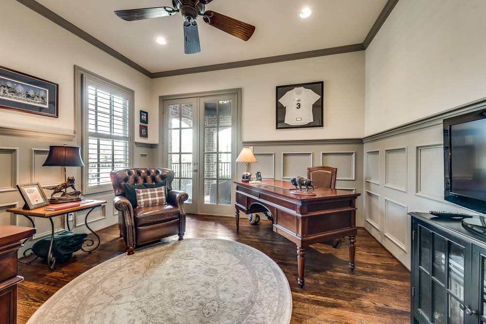    Richly Appointed Study with Door to Outdoor Courtyard 