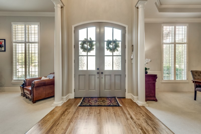    Stunning Glass Inlaid Front Doors 