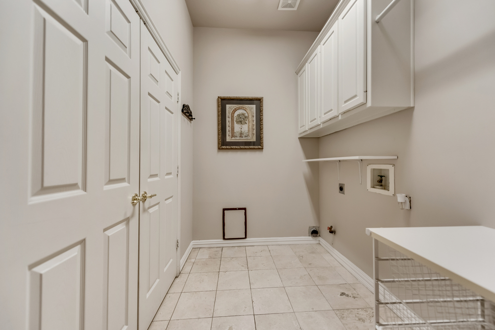    Main Level Utility Room has Large Storage Clolest and Built In Cabinetry 