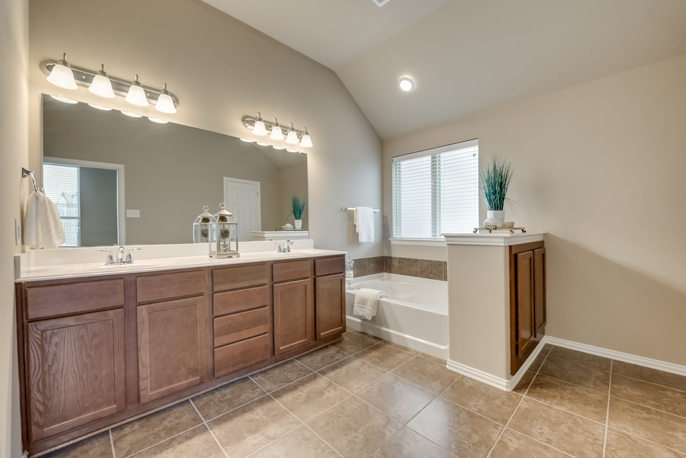    Master Bath with Dual Sinks Soaker Tub and Separate Shower 