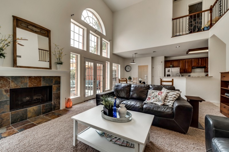    Family Room with Soaring Ceilings and Great Natural Light 