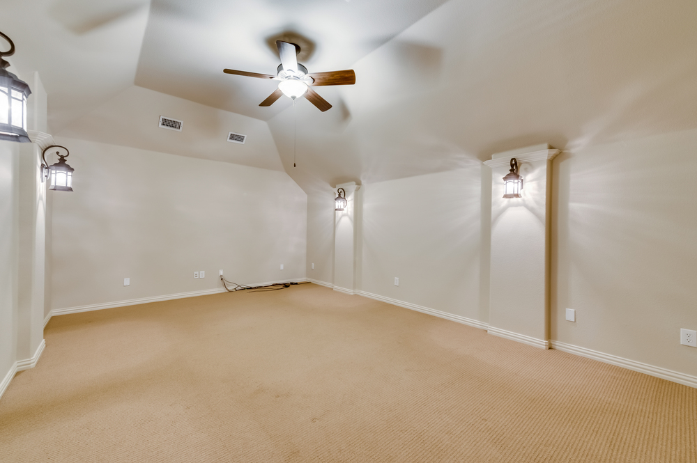    Media Room has Sconce Lighting 