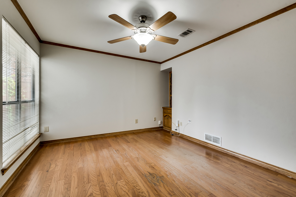    Split Secondary Bedroom would work well as Office also features Built In Cabinetry and Closet 